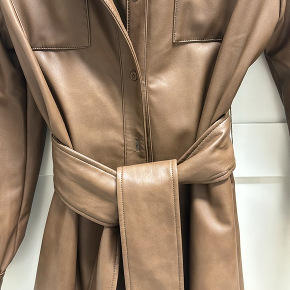 Brown vegan leather trench/top - Picture 2 of 3